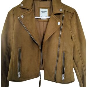 Abercrombie & Fitch Women's Brown Suede Moto Jacket